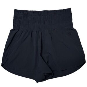 {A&F YPB} Black Wide Elastic High Waist Zip Pockets Micro Mini Ripstop Shorts